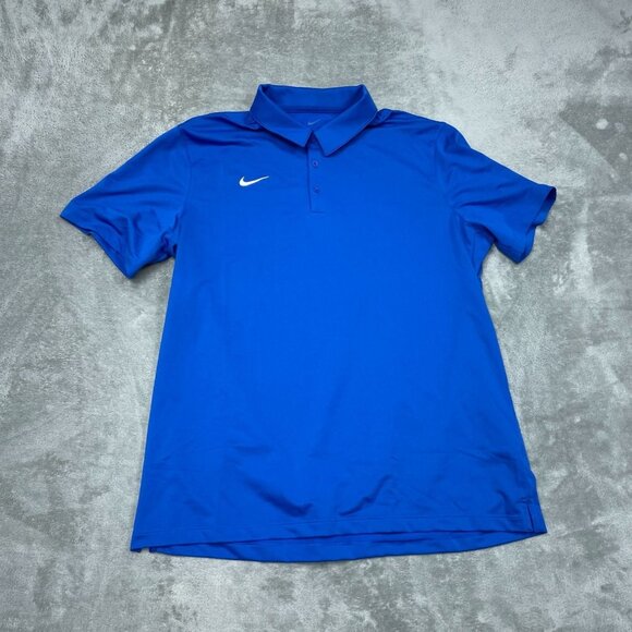 Nike Dri-Fit Polo Shirt Blue XL 100% Polyester Athletic Golf Short Sleeve a0699 - Picture 1 of 7